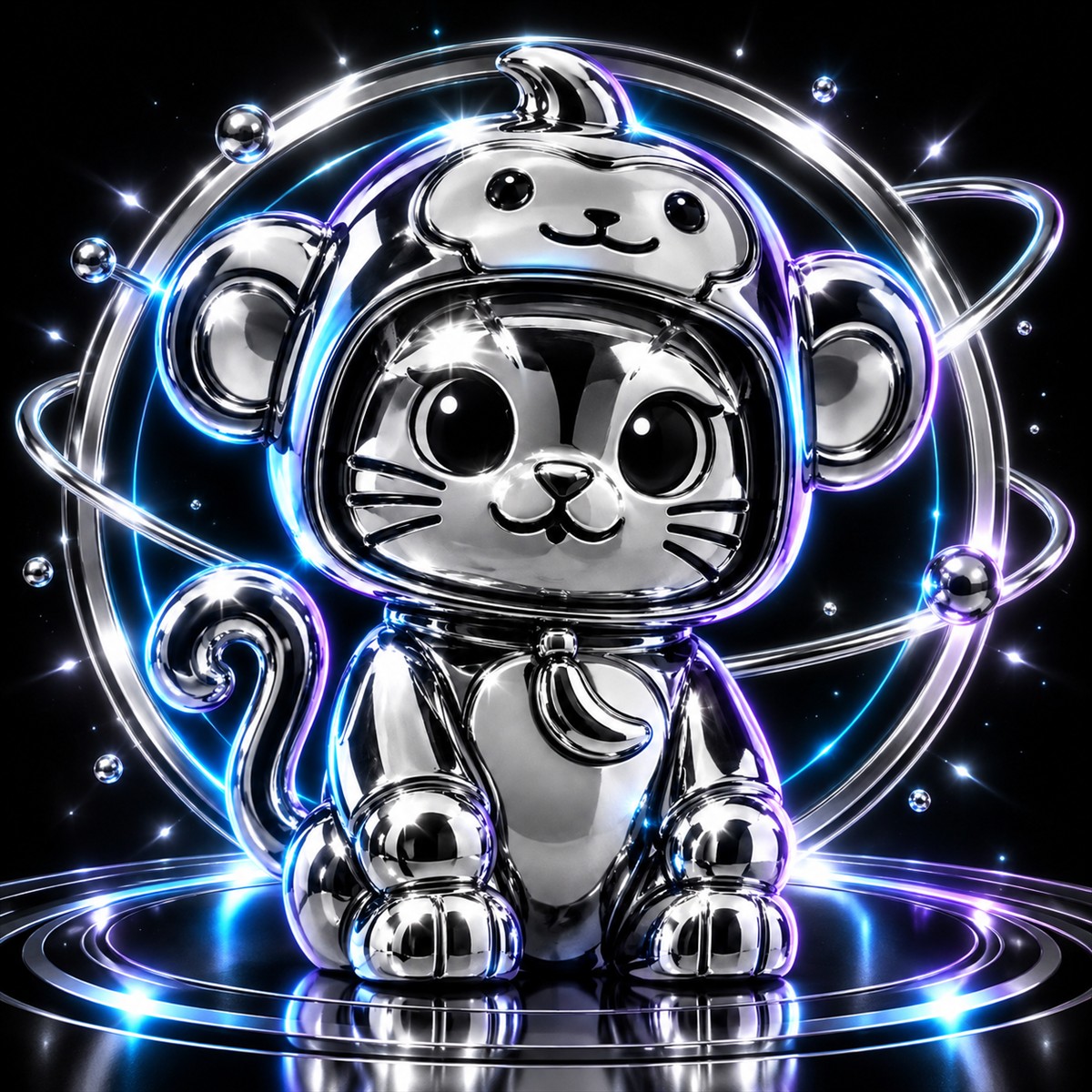 Square CATAPE launch artwork with chrome orbital rings